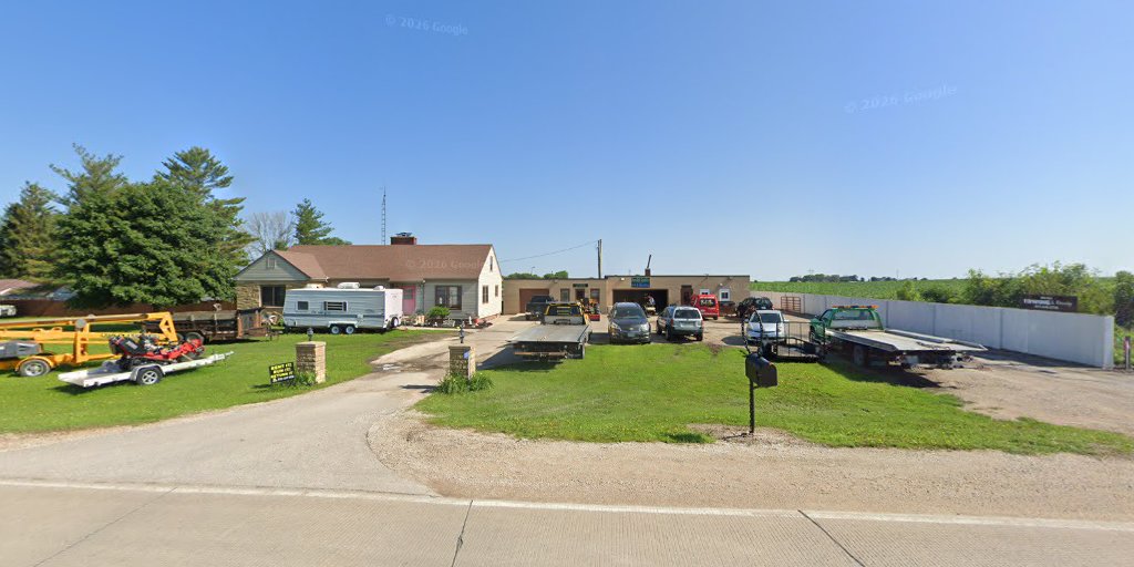 County Road D15 at the Iowa Falls Towing and Recovery yard in Iowa Falls, Iowa